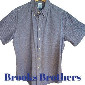 BROOKS BROTHERS "REGENT" SHORT SLEEVED POLO CHECKERED SHIRT (SZ L) (EUC)